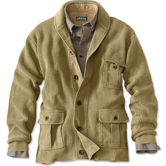 Orvis Other - ORVIS HAWKER TWILL CARDIGAN SWEATER STURDY AVIATOR